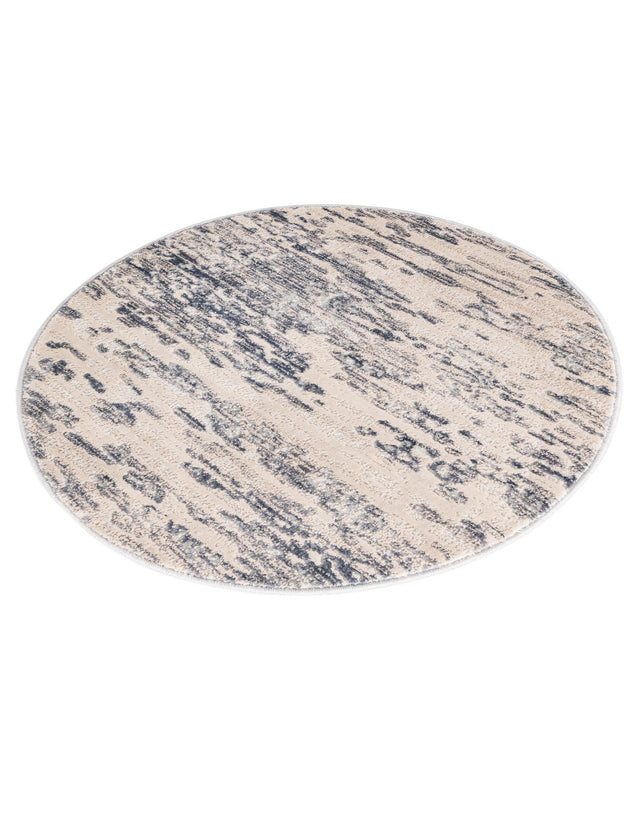 Gray 3' x 3' Oasis Round Area Rug 65% Polypropylene & 35% Polyester Contemporary Carpet for Living Rooms, Bedroom, Kitchen, Dining, Office for Sale at Rug Engine