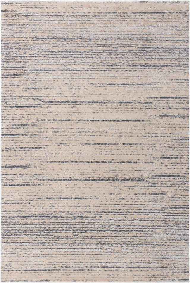 Cream 7' x 10' Oasis Rectangle Area Rug 65% Polypropylene & 35% Polyester Contemporary Carpet for Living Rooms, Bedroom, Kitchen, Dining, Office for Sale at Rug Engine