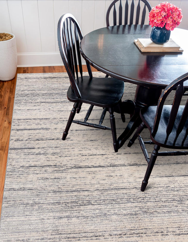 Cream 7' x 7' Oasis Square Area Rug 65% Polypropylene & 35% Polyester Contemporary Carpet for Living Rooms, Bedroom, Kitchen, Dining, Office for Sale at Rug Engine