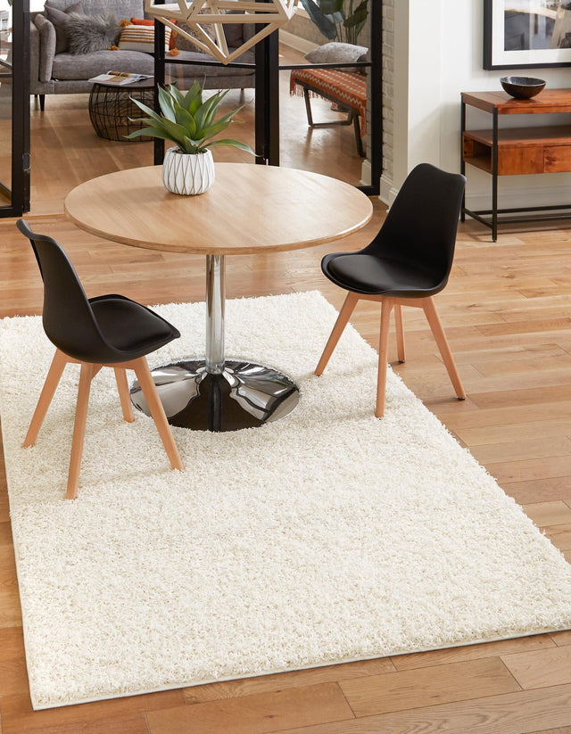 Snow White 3' 3 x 5' 3 Comfort Solid Shag Rectangle Area Rug Thick Soft Touch Fluffy & Plush Shaggy Pile 100% Polypropylene for Living Room, Office, Bedroom for Sale at Rug Engine