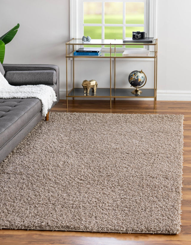 Taupe 4' x 6' Comfort Solid Shag Rectangle Area Rug Thick Soft Touch Fluffy & Plush Shaggy Pile 100% Polypropylene for Living Room, Office, Bedroom for Sale at Rug Engine