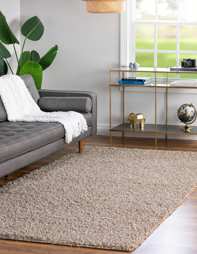 Taupe 2' 2 x 3' Comfort Solid Shag Rectangle Area Rug Thick Soft Touch Fluffy & Plush Shaggy Pile 100% Polypropylene for Living Room, Office, Bedroom for Sale at Rug Engine