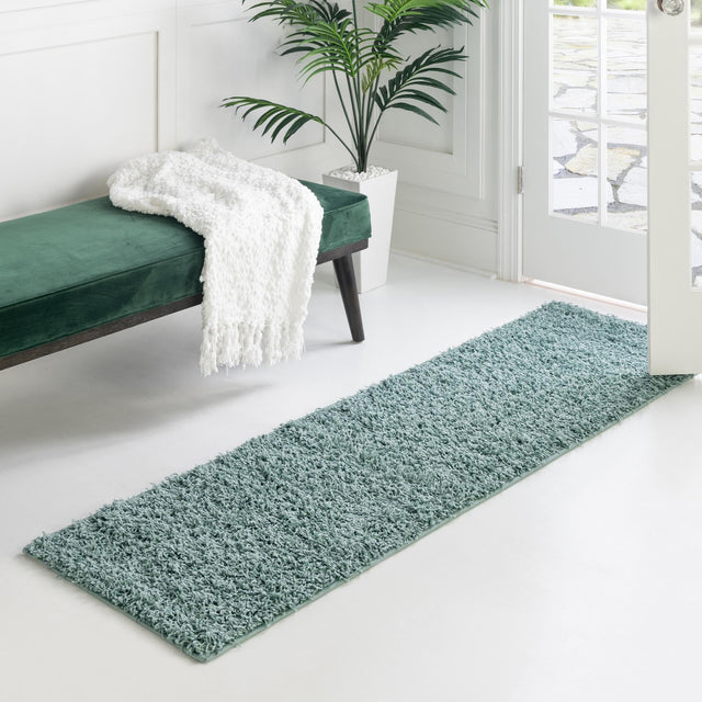Light Slate Blue 2' 6 x 16' 5 Comfort Solid Shag Runner Area Rug Thick Soft Touch Fluffy & Plush Shaggy Pile 100% Polypropylene for Living Room, Office, Bedroom for Sale at Rug Engine