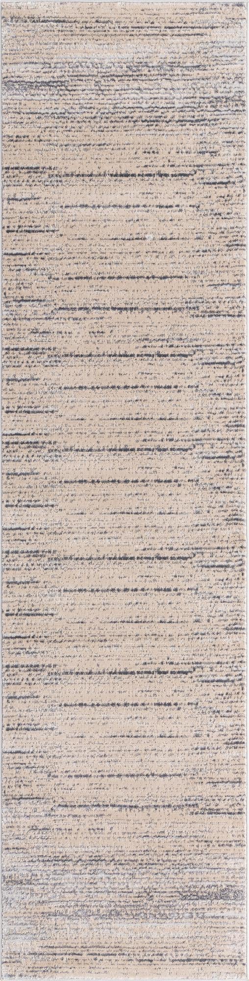 Cream 2' 7 x 10' Oasis Runner Area Rug 65% Polypropylene & 35% Polyester Contemporary Carpet for Living Rooms, Bedroom, Kitchen, Dining, Office for Sale at Rug Engine