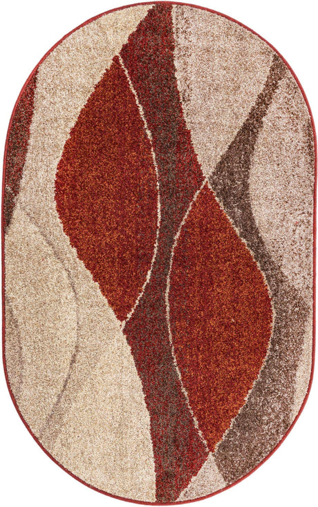 Multicolor 3' 1 x 5' 3 Autumn Oval Area Rug 100% Polypropylene Durable Jute Backing Living Dining Room Bedroom Office Modern Decor Carpet for Sale at Rug Engine
