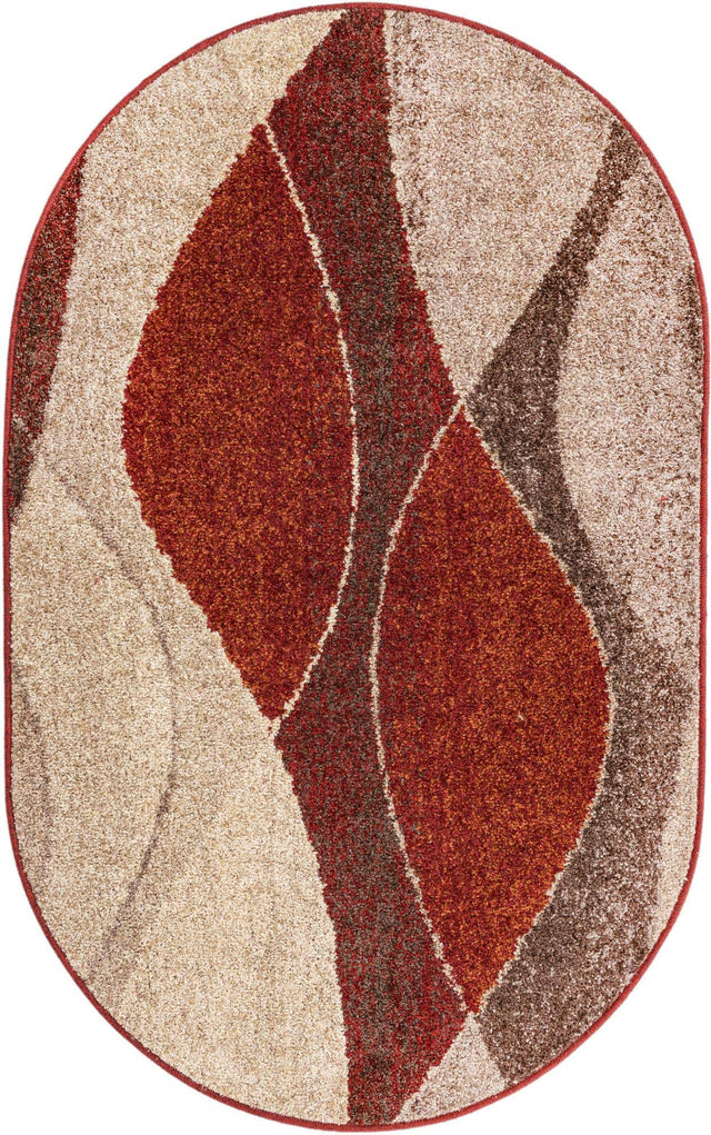 Multicolor 3' 1 x 5' 3 Autumn Oval Area Rug 100% Polypropylene Durable Jute Backing Living Dining Room Bedroom Office Modern Decor Carpet for Sale at Rug Engine