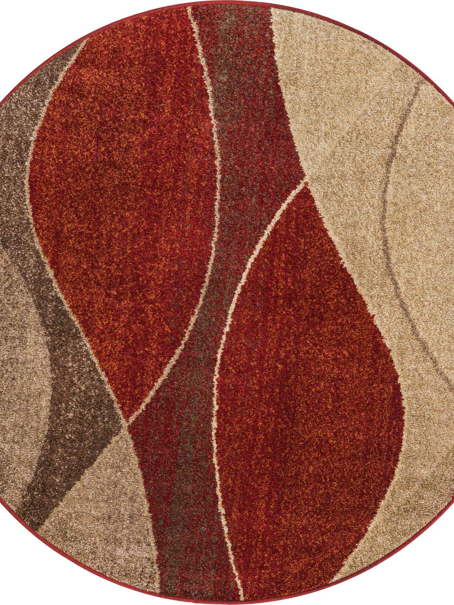 Multicolor 5' 3 x 5' 3 Autumn Round Area Rug 100% Polypropylene Durable Jute Backing Living Dining Room Bedroom Office Modern Decor Carpet for Sale at Rug Engine