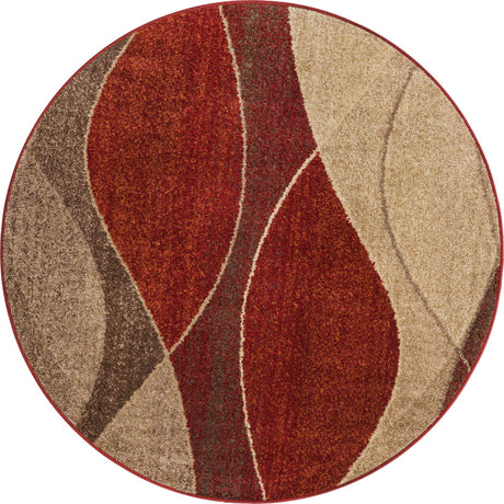 Multicolor 5' 3 x 5' 3 Autumn Round Area Rug 100% Polypropylene Durable Jute Backing Living Dining Room Bedroom Office Modern Decor Carpet for Sale at Rug Engine