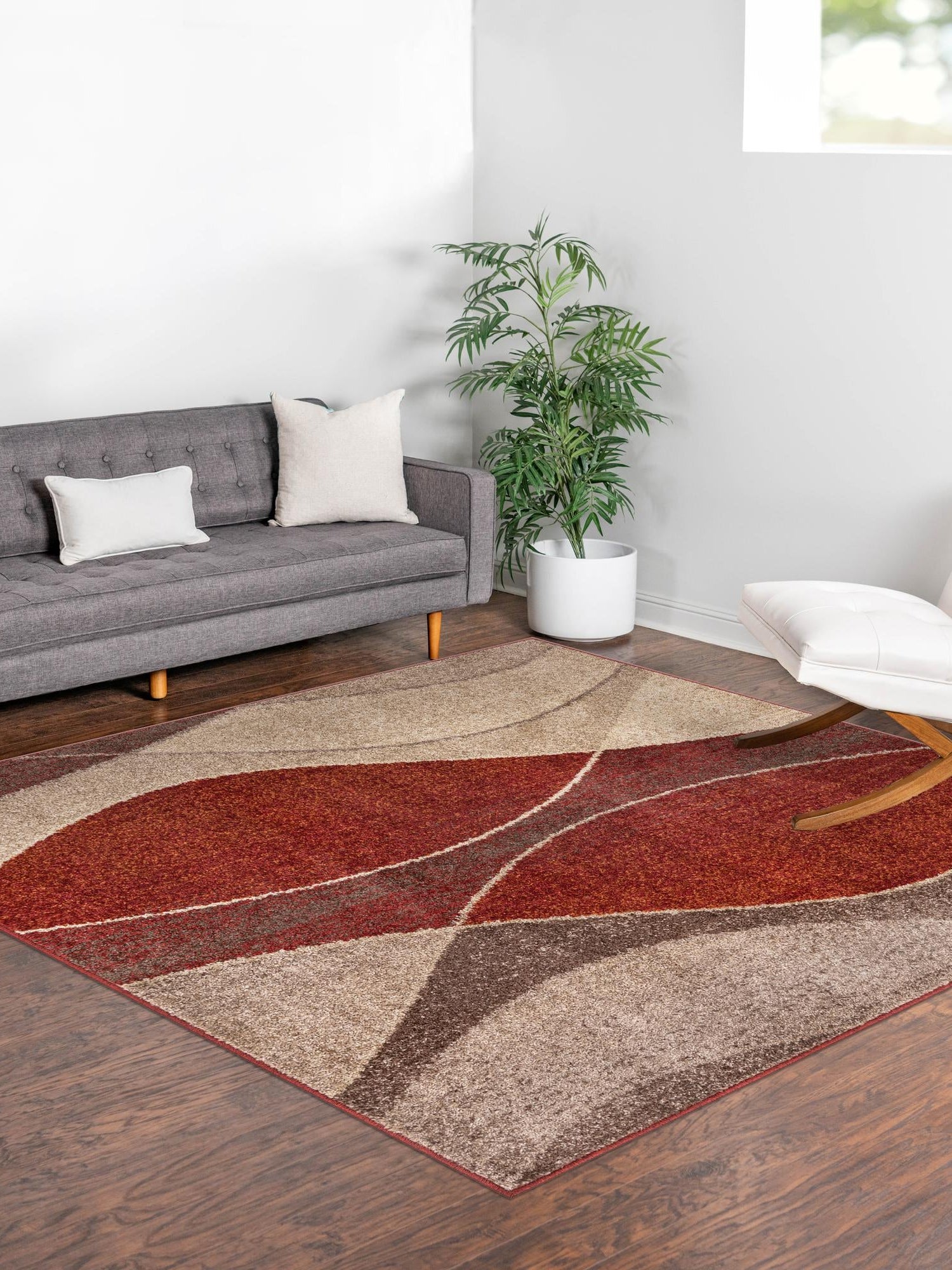 Multicolor 5' 3 x 5' 3 Autumn Square Area Rug 100% Polypropylene Durable Jute Backing Living Dining Room Bedroom Office Modern Decor Carpet for Sale at Rug Engine