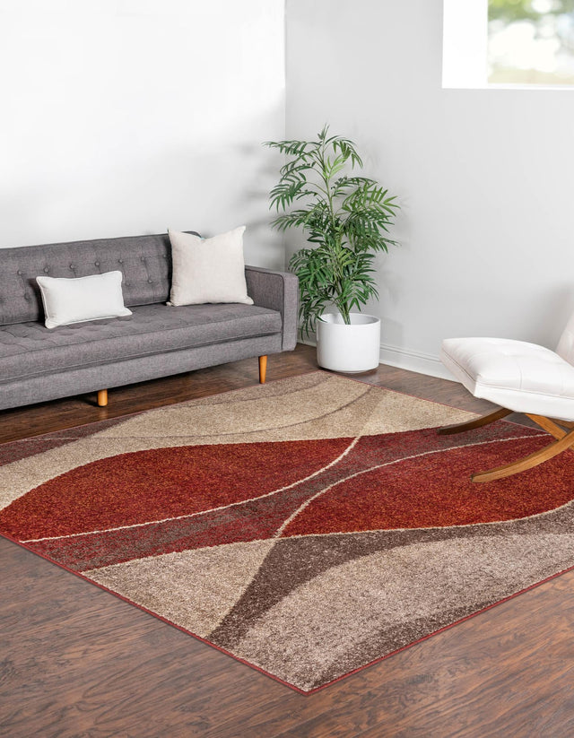 Multicolor 5' 3 x 5' 3 Autumn Square Area Rug 100% Polypropylene Durable Jute Backing Living Dining Room Bedroom Office Modern Decor Carpet for Sale at Rug Engine