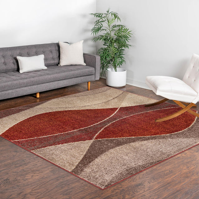 Multicolor 5' 3 x 5' 3 Autumn Square Area Rug 100% Polypropylene Durable Jute Backing Living Dining Room Bedroom Office Modern Decor Carpet for Sale at Rug Engine