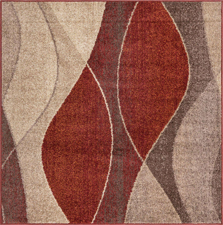 Multicolor 5' 3 x 5' 3 Autumn Square Area Rug 100% Polypropylene Durable Jute Backing Living Dining Room Bedroom Office Modern Decor Carpet for Sale at Rug Engine