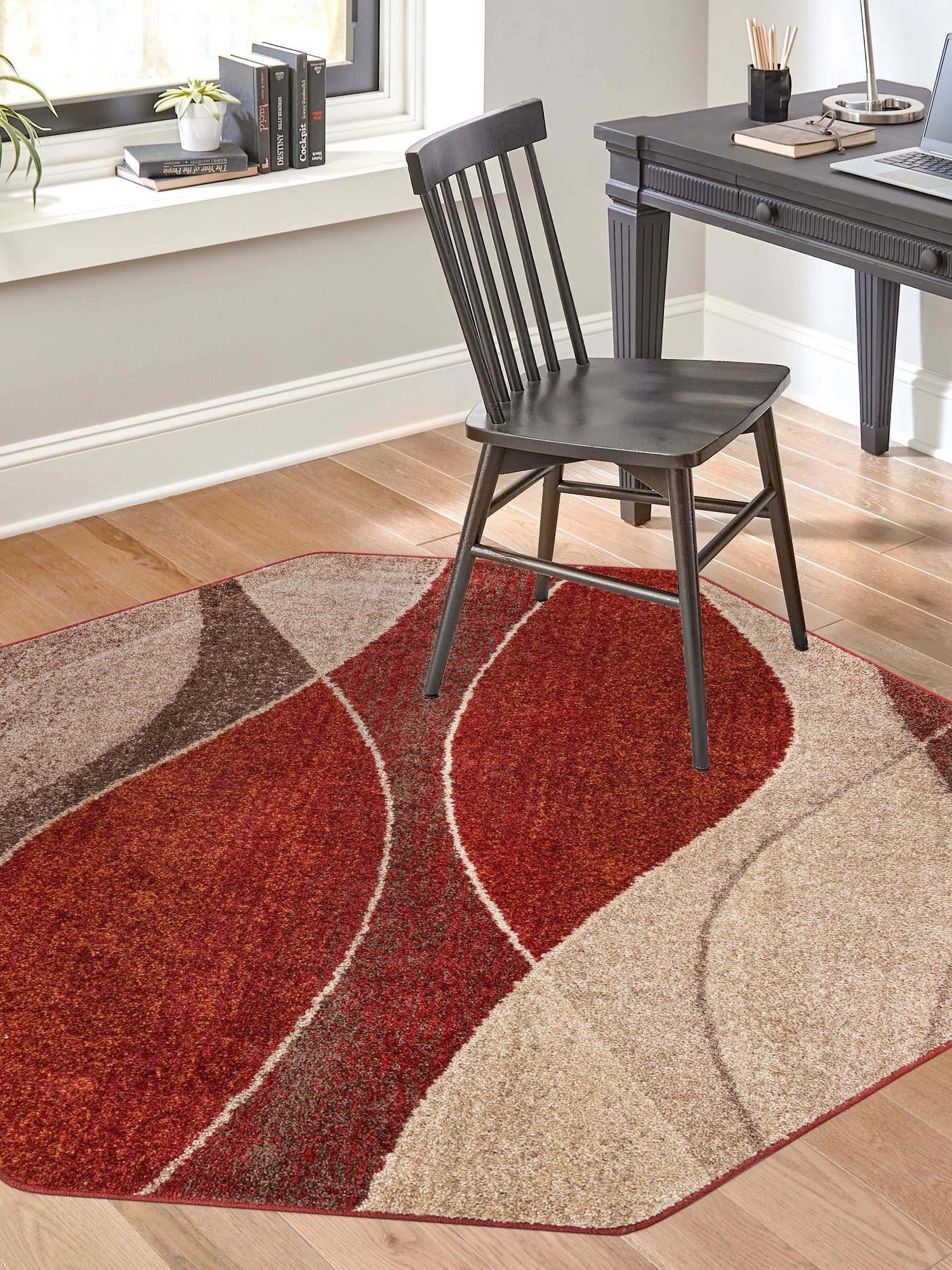 Multicolor 7' 10 x 7' 10 Autumn Octagon Area Rug 100% Polypropylene Durable Jute Backing Living Dining Room Bedroom Office Modern Decor Carpet for Sale at Rug Engine