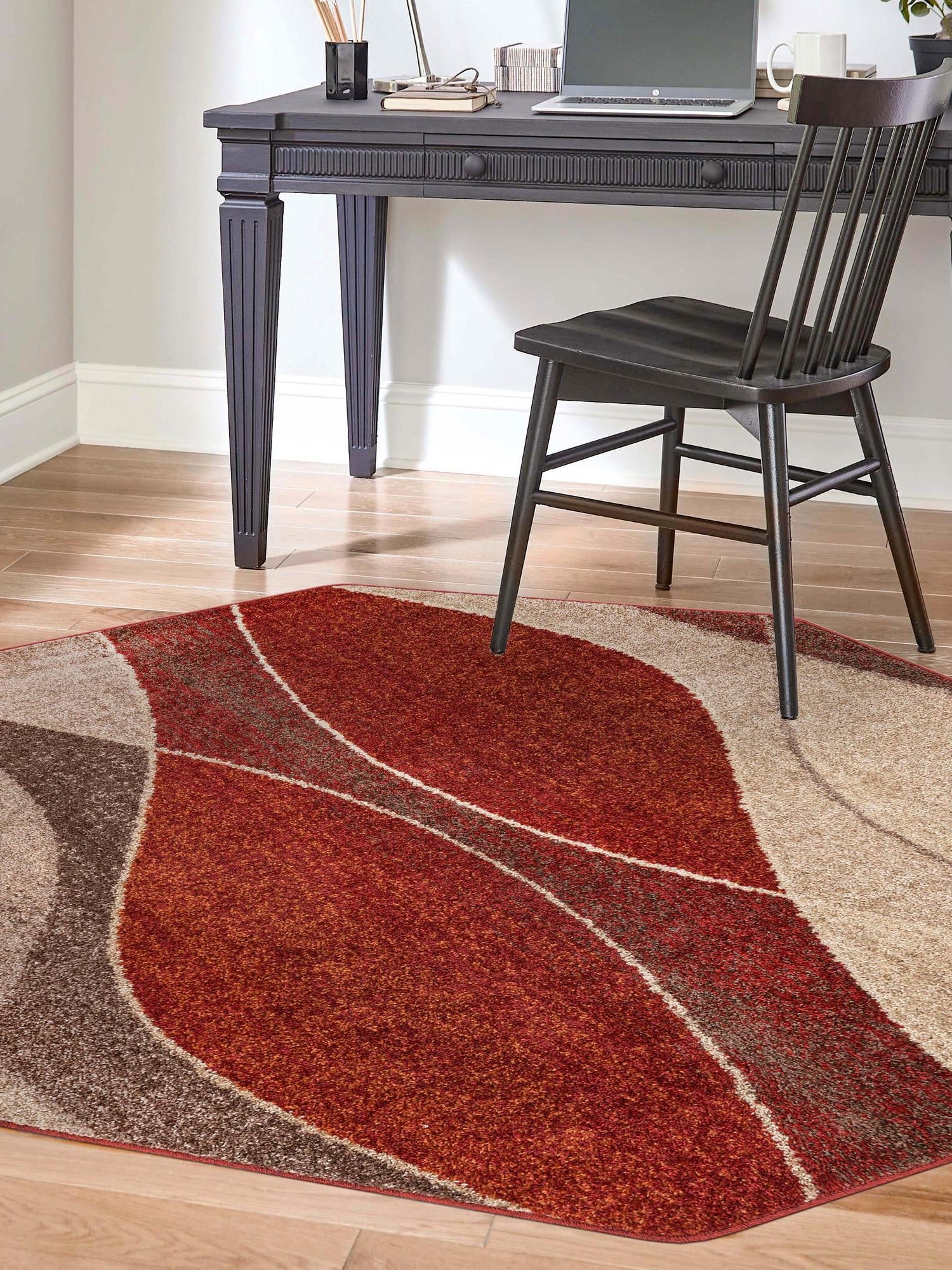 Multicolor 7' 10 x 7' 10 Autumn Octagon Area Rug 100% Polypropylene Durable Jute Backing Living Dining Room Bedroom Office Modern Decor Carpet for Sale at Rug Engine