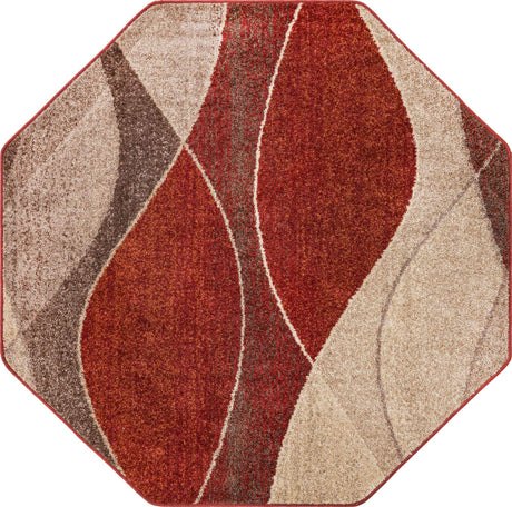 Multicolor 5' 3 x 5' 3 Autumn Octagon Area Rug 100% Polypropylene Durable Jute Backing Living Dining Room Bedroom Office Modern Decor Carpet for Sale at Rug Engine