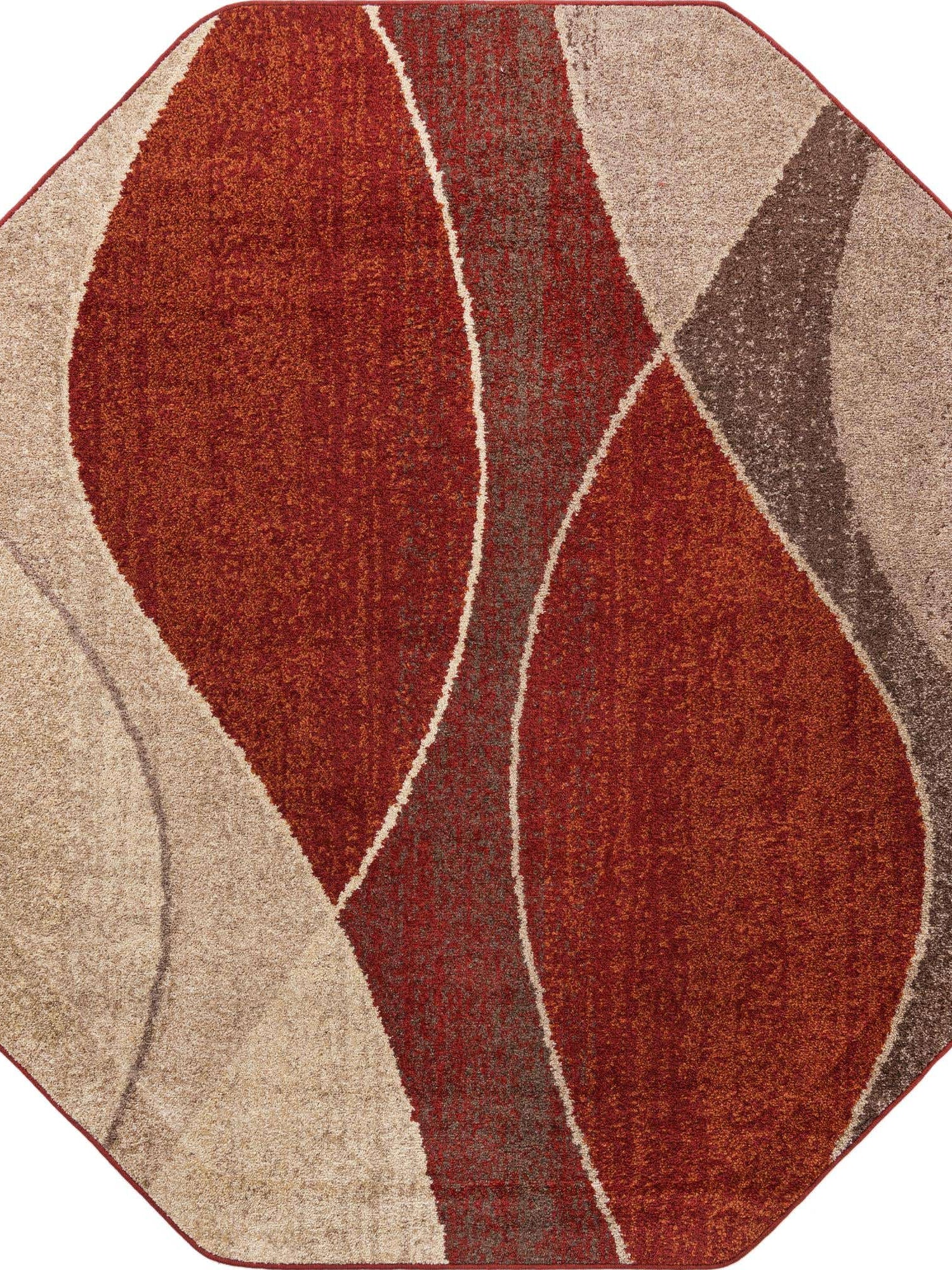 Multicolor 7' 10 x 7' 10 Autumn Octagon Area Rug 100% Polypropylene Durable Jute Backing Living Dining Room Bedroom Office Modern Decor Carpet for Sale at Rug Engine