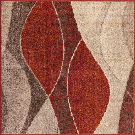 Multicolor 4' 1 x 4' 1 Autumn Square Area Rug 100% Polypropylene Durable Jute Backing Living Dining Room Bedroom Office Modern Decor Carpet for Sale at Rug Engine