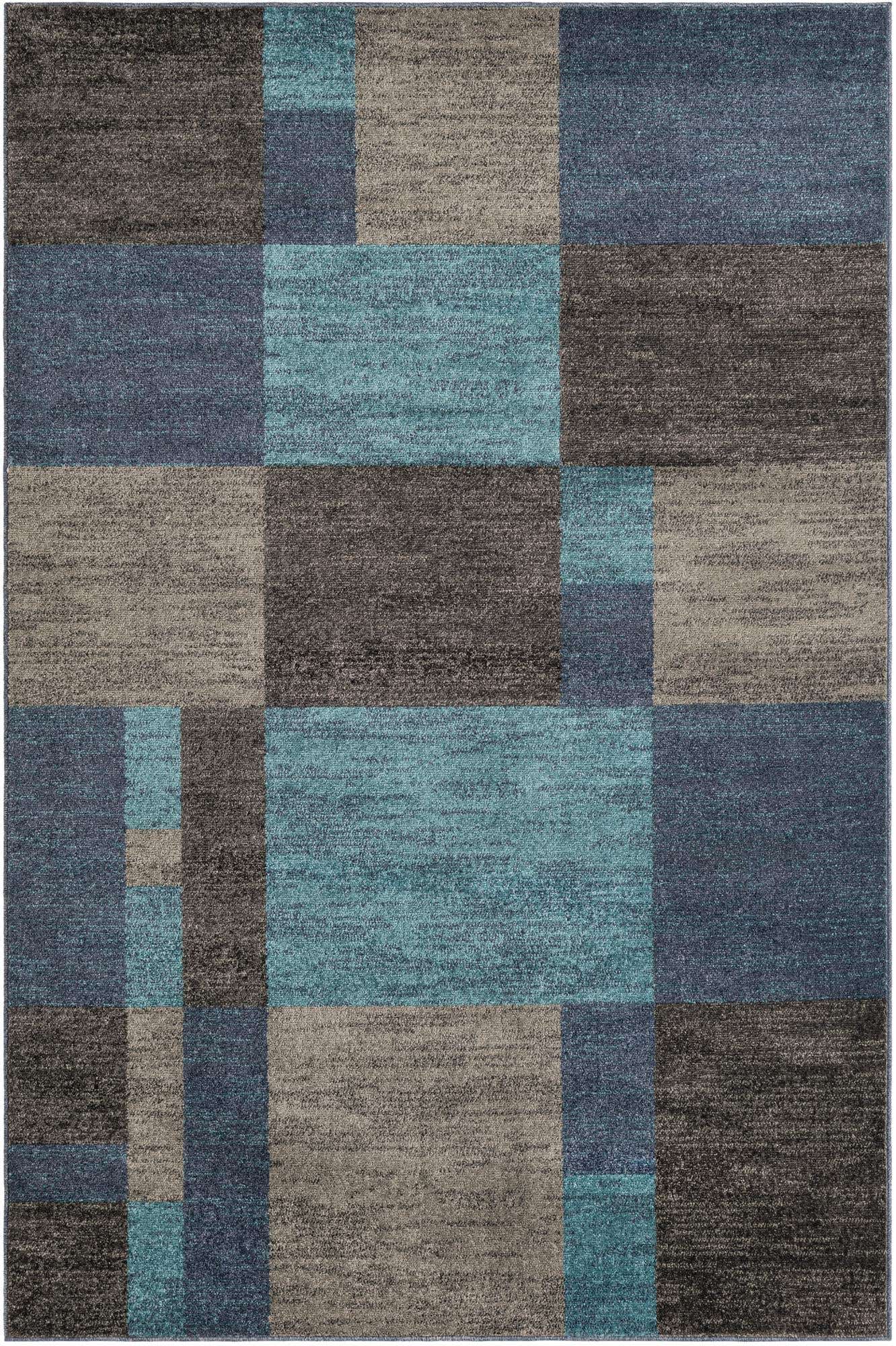 Blue Gray 6' 1 x 9' Autumn Rectangle Area Rug 100% Polypropylene Durable Jute Backing Living Dining Room Bedroom Office Modern Decor Carpet for Sale at Rug Engine