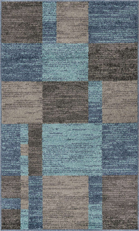 Blue Gray 3' 1 x 5' 3 Autumn Rectangle Area Rug 100% Polypropylene Durable Jute Backing Living Dining Room Bedroom Office Modern Decor Carpet for Sale at Rug Engine