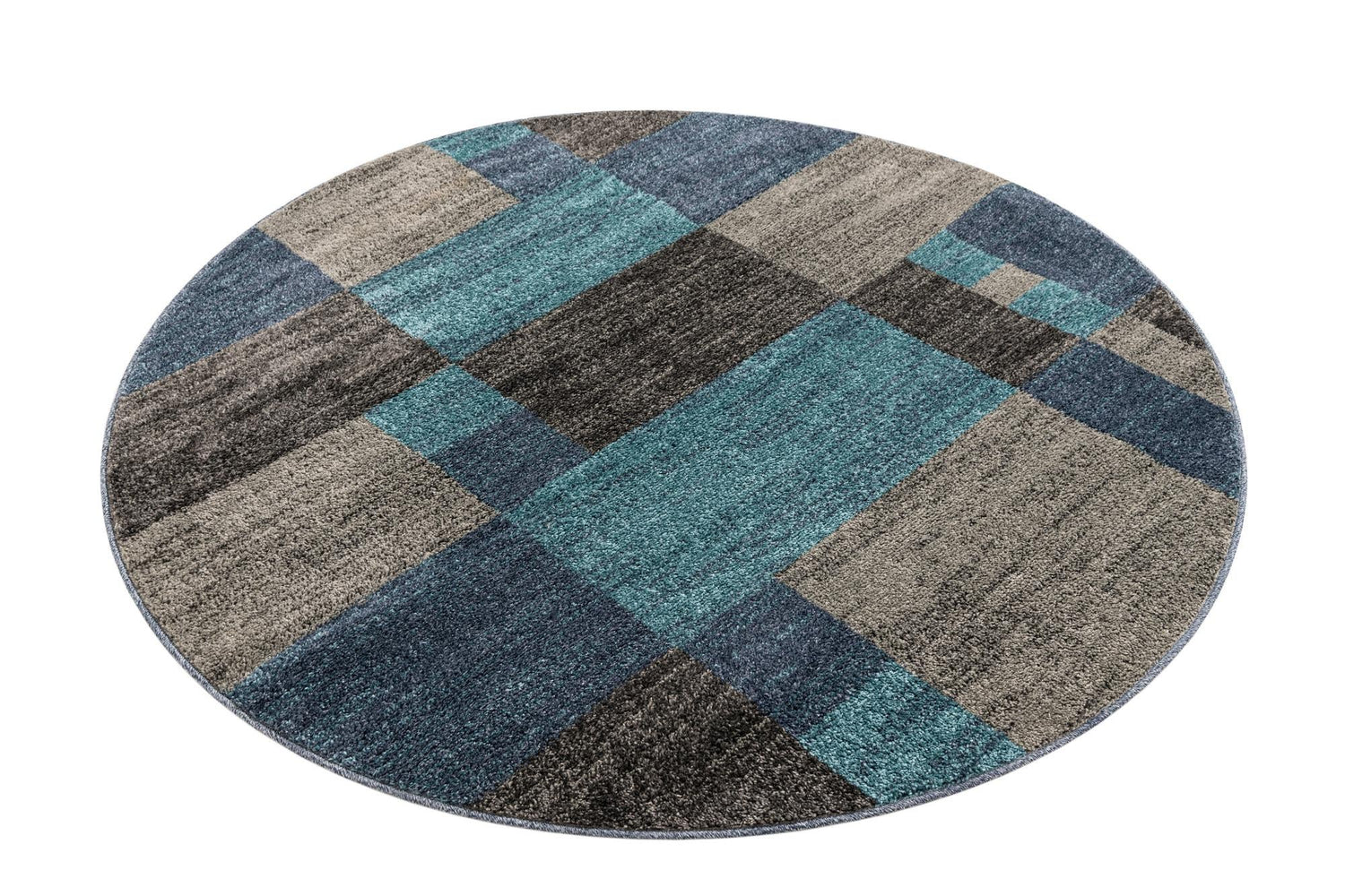 Blue Gray 5' 3 x 5' 3 Autumn Round Area Rug 100% Polypropylene Durable Jute Backing Living Dining Room Bedroom Office Modern Decor Carpet for Sale at Rug Engine