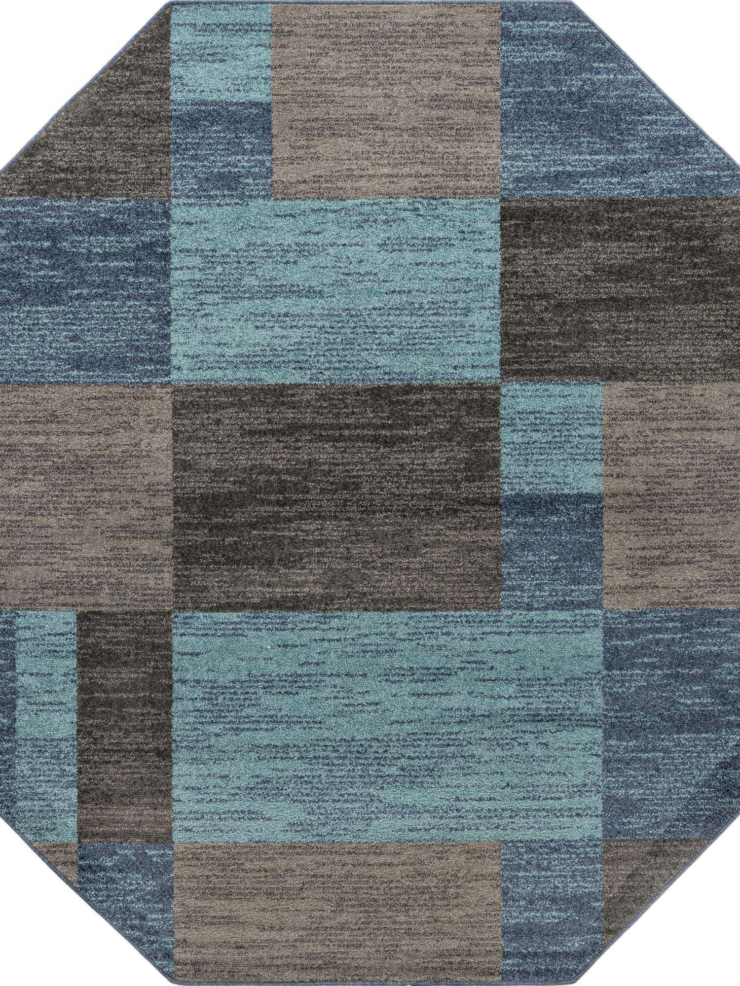 Blue Gray 7' 10 x 7' 10 Autumn Octagon Area Rug 100% Polypropylene Durable Jute Backing Living Dining Room Bedroom Office Modern Decor Carpet for Sale at Rug Engine