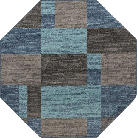 Blue Gray 7' 10 x 7' 10 Autumn Octagon Area Rug 100% Polypropylene Durable Jute Backing Living Dining Room Bedroom Office Modern Decor Carpet for Sale at Rug Engine