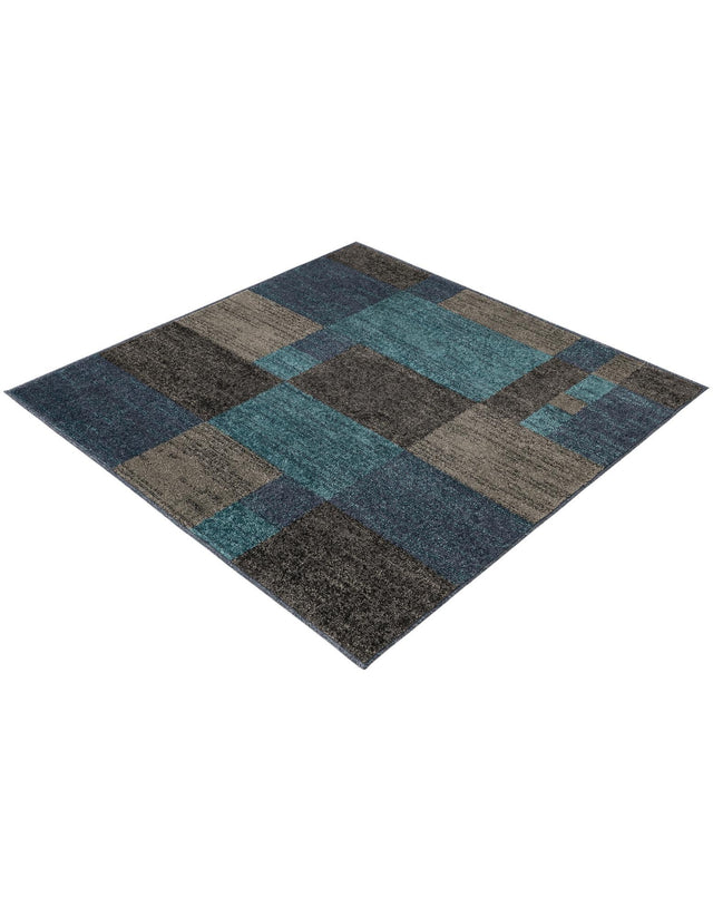 Blue Gray 4' 1 x 4' 1 Autumn Square Area Rug 100% Polypropylene Durable Jute Backing Living Dining Room Bedroom Office Modern Decor Carpet for Sale at Rug Engine