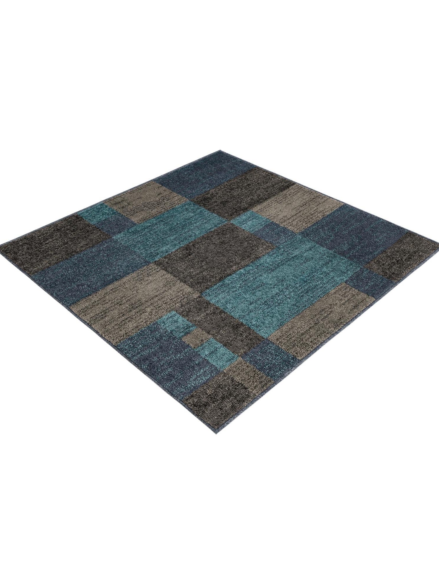 Blue Gray 4' 1 x 4' 1 Autumn Square Area Rug 100% Polypropylene Durable Jute Backing Living Dining Room Bedroom Office Modern Decor Carpet for Sale at Rug Engine