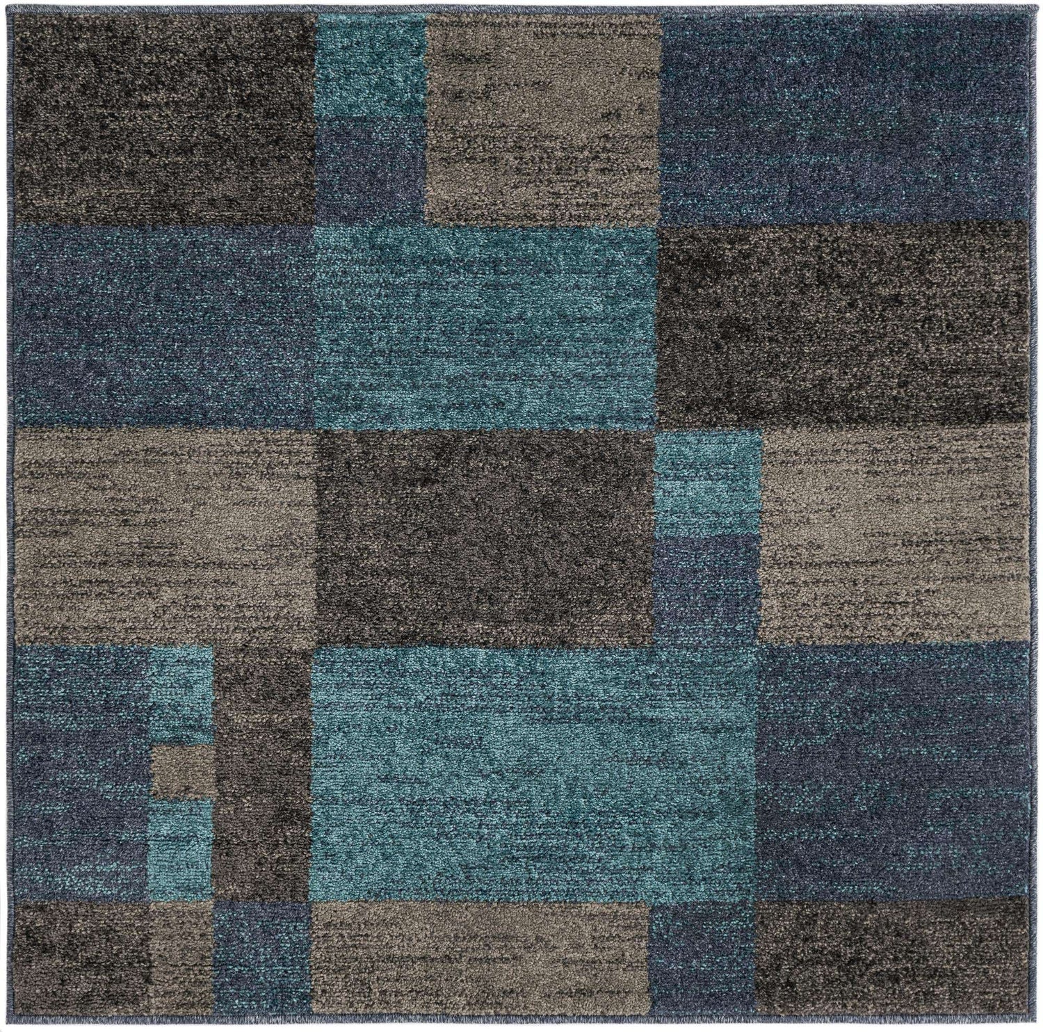 Blue Gray 4' 1 x 4' 1 Autumn Square Area Rug 100% Polypropylene Durable Jute Backing Living Dining Room Bedroom Office Modern Decor Carpet for Sale at Rug Engine