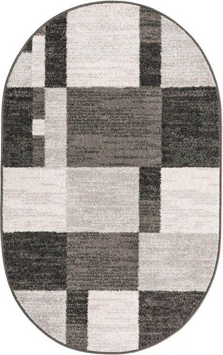 Gray 3' 1 x 5' 3 Autumn Oval Area Rug 100% Polypropylene Durable Jute Backing Living Dining Room Bedroom Office Modern Decor Carpet for Sale at Rug Engine