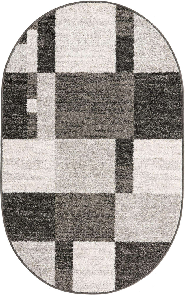 Gray 3' 1 x 5' 3 Autumn Oval Area Rug 100% Polypropylene Durable Jute Backing Living Dining Room Bedroom Office Modern Decor Carpet for Sale at Rug Engine
