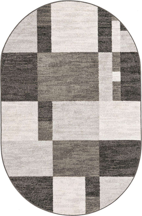 Gray 5' 3 x 8' Autumn Oval Area Rug 100% Polypropylene Durable Jute Backing Living Dining Room Bedroom Office Modern Decor Carpet for Sale at Rug Engine