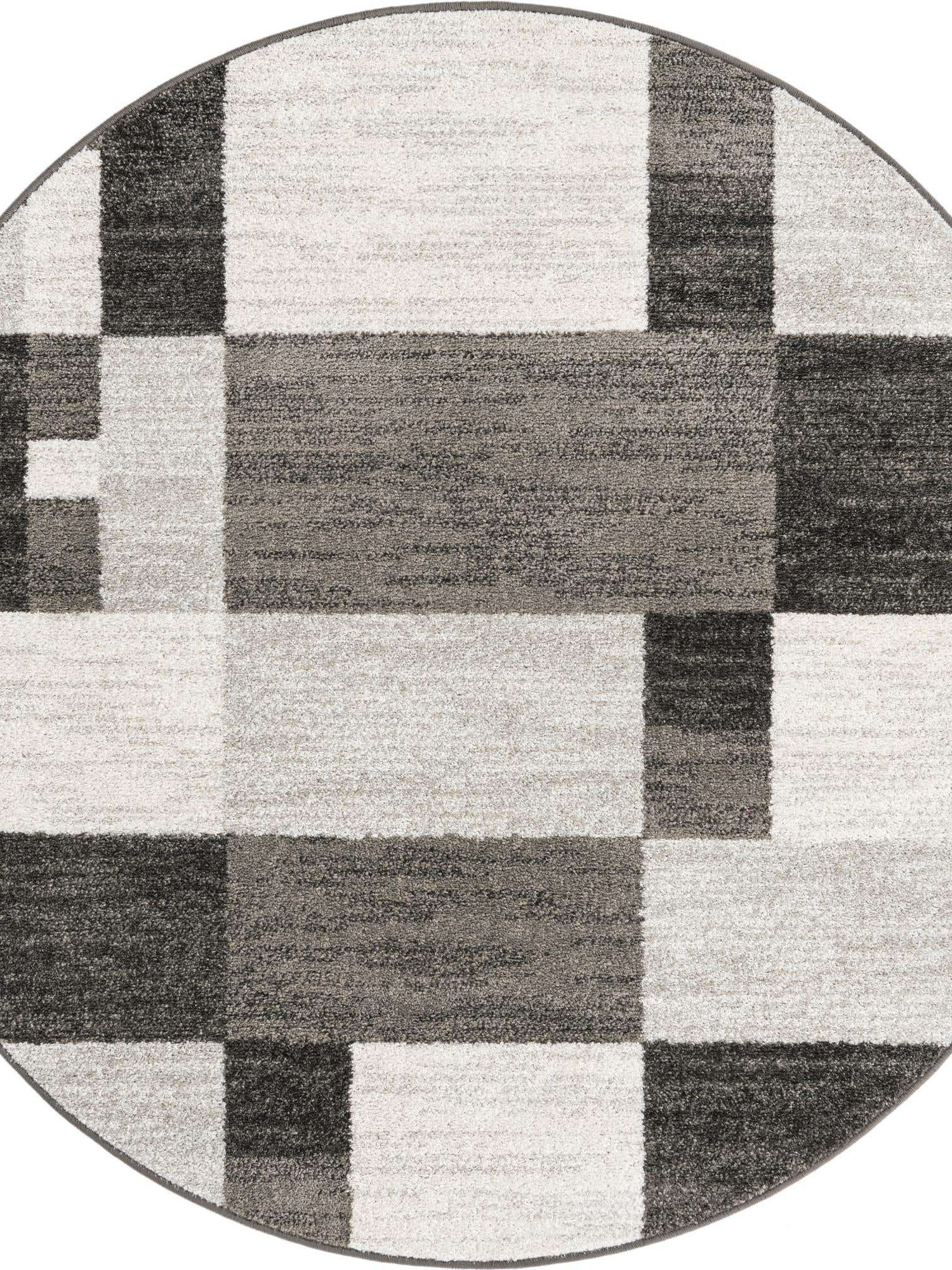 Gray 5' 3 x 5' 3 Autumn Round Area Rug 100% Polypropylene Durable Jute Backing Living Dining Room Bedroom Office Modern Decor Carpet for Sale at Rug Engine