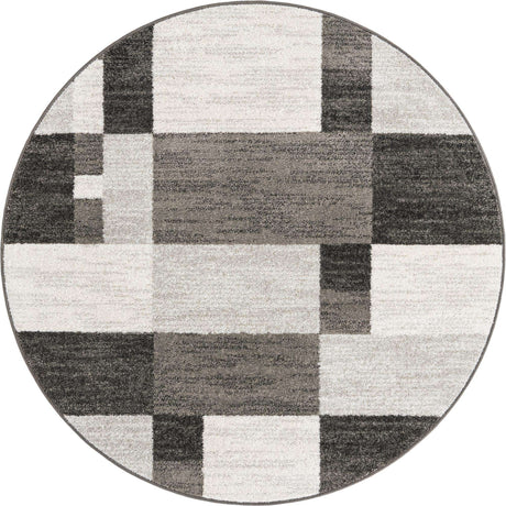 Gray 5' 3 x 5' 3 Autumn Round Area Rug 100% Polypropylene Durable Jute Backing Living Dining Room Bedroom Office Modern Decor Carpet for Sale at Rug Engine
