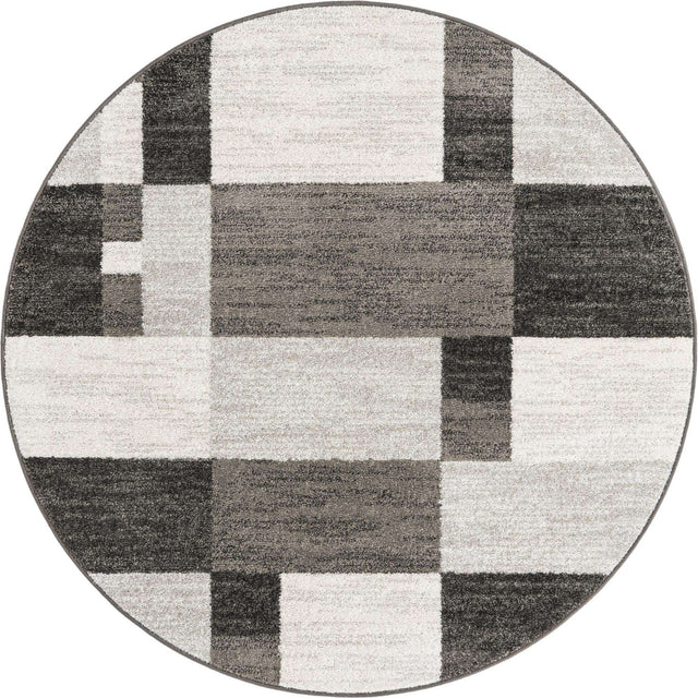 Gray 5' 3 x 5' 3 Autumn Round Area Rug 100% Polypropylene Durable Jute Backing Living Dining Room Bedroom Office Modern Decor Carpet for Sale at Rug Engine