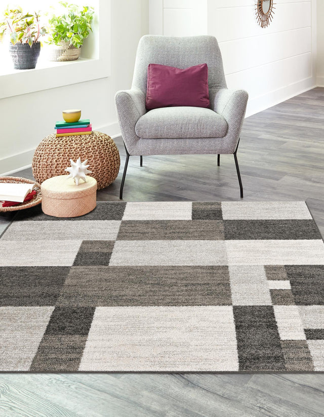 Gray 5' 3 x 5' 3 Autumn Square Area Rug 100% Polypropylene Durable Jute Backing Living Dining Room Bedroom Office Modern Decor Carpet for Sale at Rug Engine
