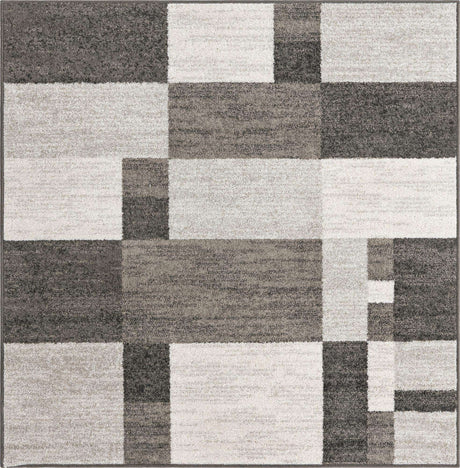 Gray 5' 3 x 5' 3 Autumn Square Area Rug 100% Polypropylene Durable Jute Backing Living Dining Room Bedroom Office Modern Decor Carpet for Sale at Rug Engine