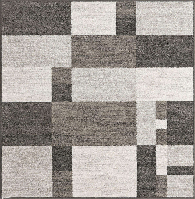 Gray 5' 3 x 5' 3 Autumn Square Area Rug 100% Polypropylene Durable Jute Backing Living Dining Room Bedroom Office Modern Decor Carpet for Sale at Rug Engine