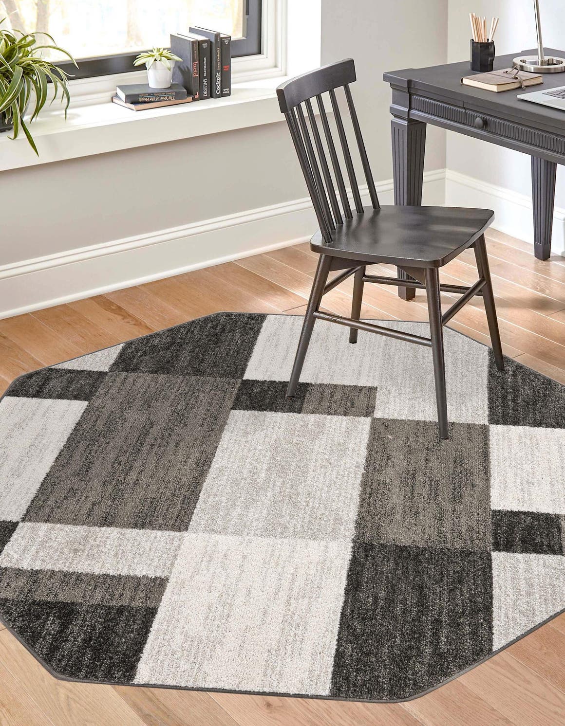 Gray 7' 10 x 7' 10 Autumn Octagon Area Rug 100% Polypropylene Durable Jute Backing Living Dining Room Bedroom Office Modern Decor Carpet for Sale at Rug Engine