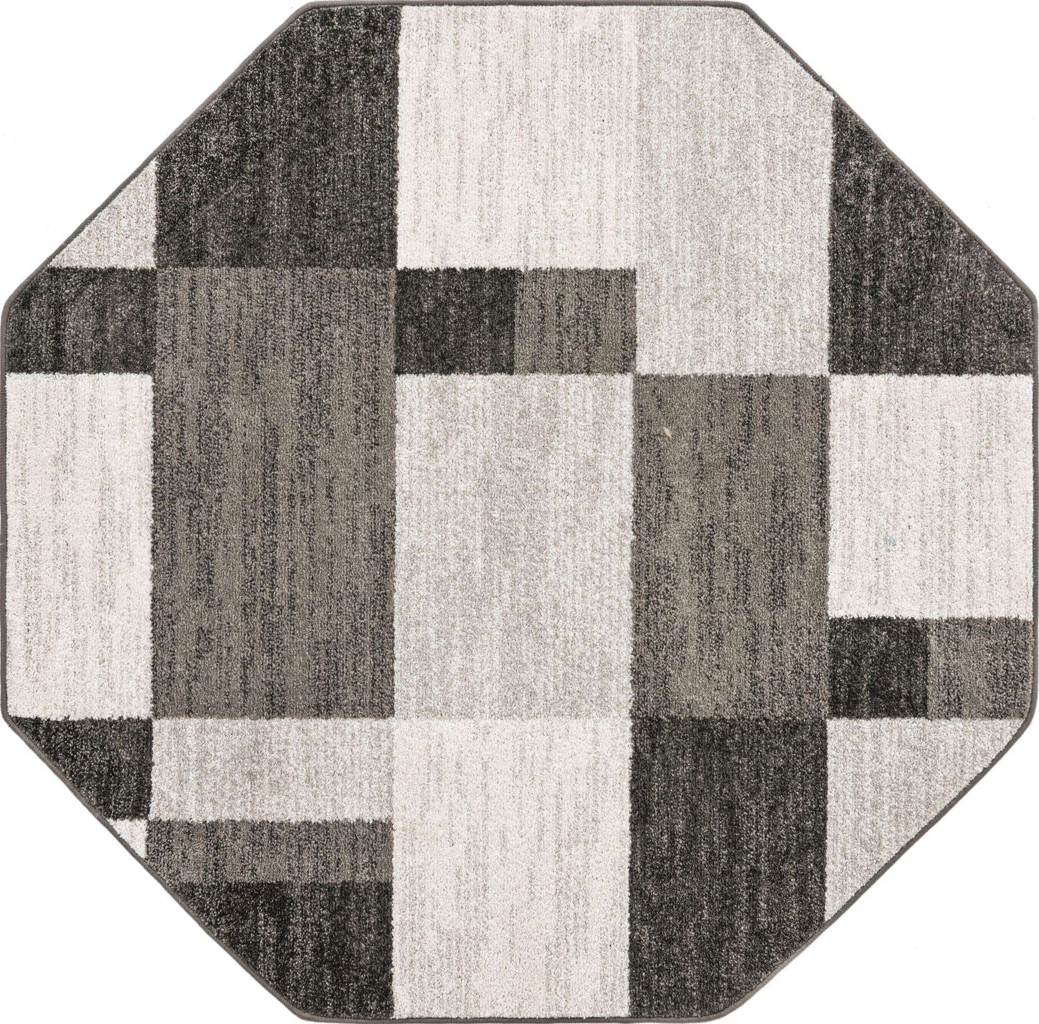 Gray 5' 3 x 5' 3 Autumn Octagon Area Rug 100% Polypropylene Durable Jute Backing Living Dining Room Bedroom Office Modern Decor Carpet for Sale at Rug Engine