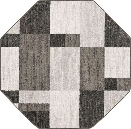 Gray 5' 3 x 5' 3 Autumn Octagon Area Rug 100% Polypropylene Durable Jute Backing Living Dining Room Bedroom Office Modern Decor Carpet for Sale at Rug Engine