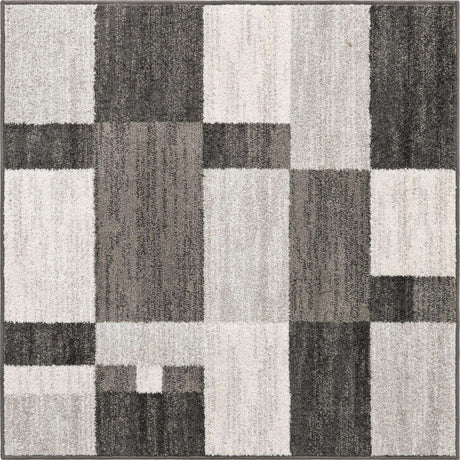 Gray 4' 1 x 4' 1 Autumn Square Area Rug 100% Polypropylene Durable Jute Backing Living Dining Room Bedroom Office Modern Decor Carpet for Sale at Rug Engine