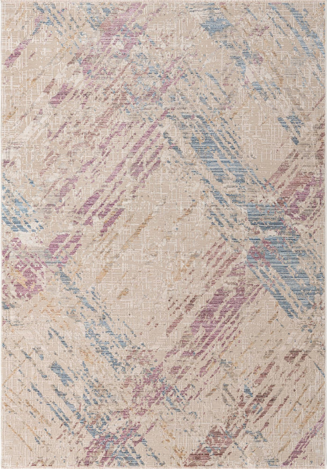 Ivory and Gray 6' x 8' 9 Deepa Rectangle Area Rug 100% Polyester Colorful Modern Contemporary Carpet for Home Decorating Living, Dining, Office & Bedrooms for Sale at Rug Engine