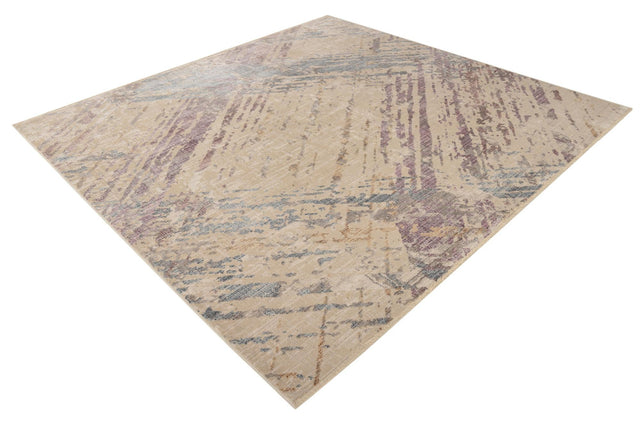 Ivory and Gray 7' 10 x 7' 10 Deepa Square Area Rug 100% Polyester Colorful Modern Contemporary Carpet for Home Decorating Living, Dining, Office & Bedrooms for Sale at Rug Engine