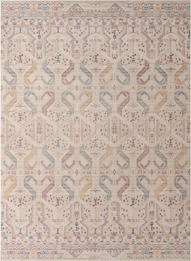Ivory 10' x 13' 8 Deepa Rectangle Area Rug 100% Polyester Colorful Modern Contemporary Carpet for Home Decorating Living, Dining, Office & Bedrooms for Sale at Rug Engine