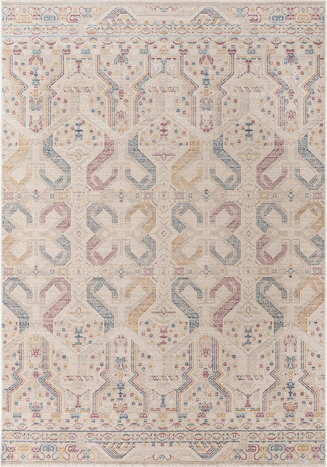 Ivory 6' x 8' 9 Deepa Rectangle Area Rug 100% Polyester Colorful Modern Contemporary Carpet for Home Decorating Living, Dining, Office & Bedrooms for Sale at Rug Engine