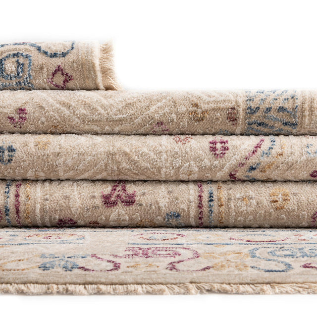 Ivory 5' 3 x 7' 9 Deepa Rectangle Area Rug 100% Polyester Colorful Modern Contemporary Carpet for Home Decorating Living, Dining, Office & Bedrooms for Sale at Rug Engine