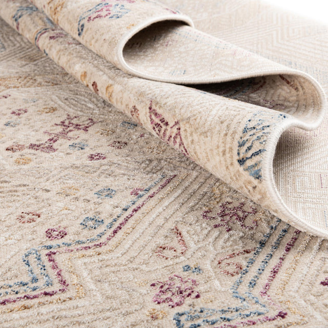Ivory 7' 10 x 7' 10 Deepa Square Area Rug 100% Polyester Colorful Modern Contemporary Carpet for Home Decorating Living, Dining, Office & Bedrooms for Sale at Rug Engine