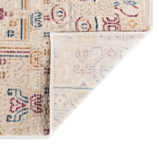 Ivory 7' 10 x 7' 10 Deepa Octagon Area Rug 100% Polyester Colorful Modern Contemporary Carpet for Home Decorating Living, Dining, Office & Bedrooms for Sale at Rug Engine