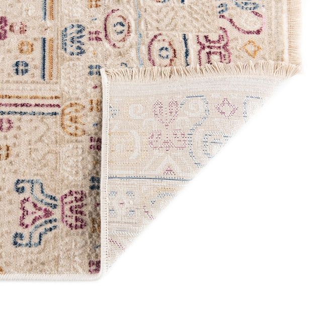 Ivory 2' x 8' Deepa Runner Area Rug 100% Polyester Colorful Modern Contemporary Carpet for Home Decorating Living, Dining, Office & Bedrooms for Sale at Rug Engine